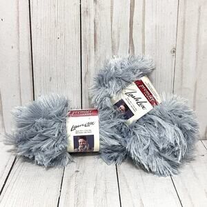 Premier Yarns Lash Lux Blue Fox 33 yds #5 Bulky Lot of 2 Skeins